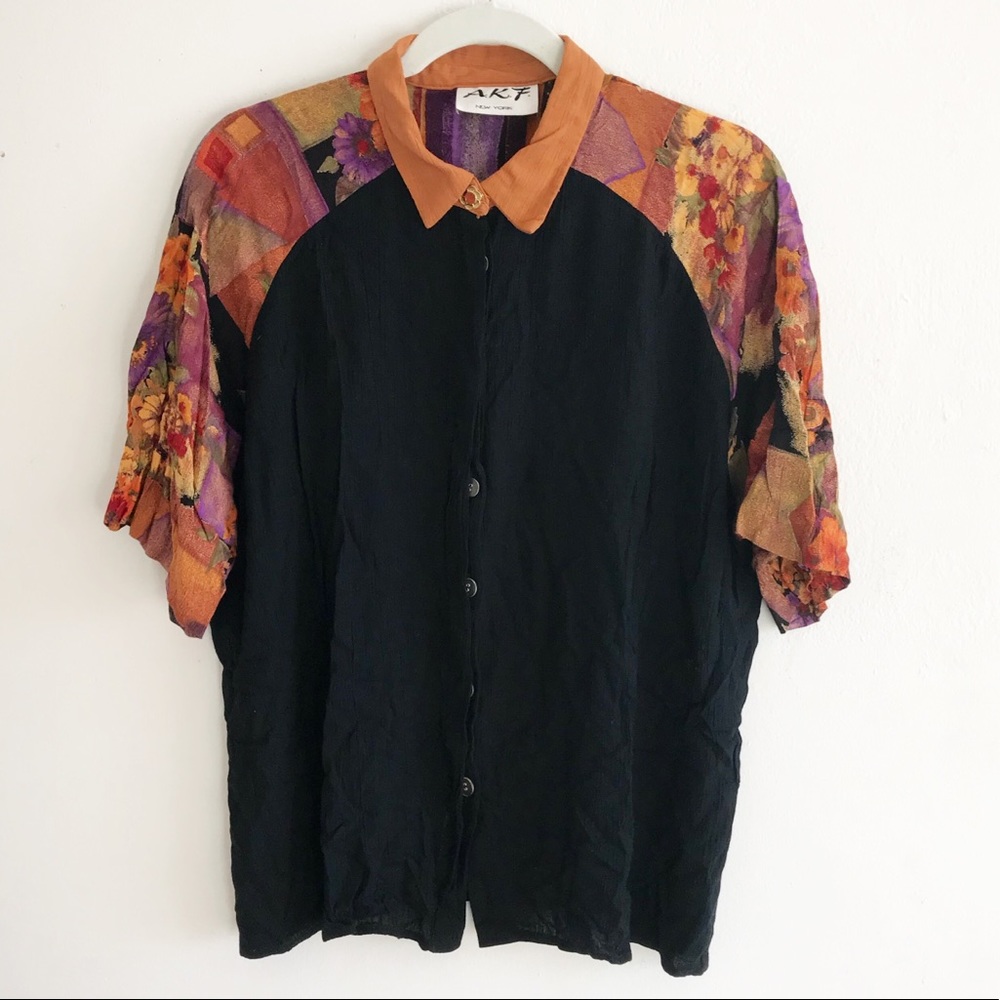 70s VINTAGE Hippy multicolored button down